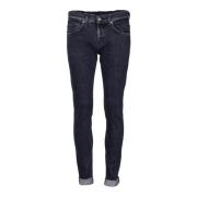 Slim-Fit Stretch Denim Jeans Dondup , Black , Heren
