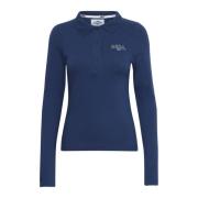 Lange Mouw Polo Shirt Oceaan Blauw Ball , Blue , Dames