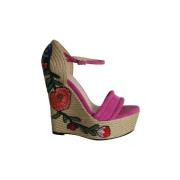 Pre-owned Leather sandals Gucci Vintage , Pink , Dames