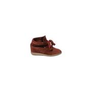 Pre-owned Leather sneakers Isabel Marant Pre-owned , Red , Dames