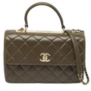 Pre-owned Leather handbags Chanel Vintage , Green , Dames