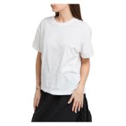 Witte Katoenen Half Sleeve T-shirt Manila Grace , White , Dames