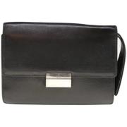 Pre-owned Leather clutches Gucci Vintage , Black , Dames