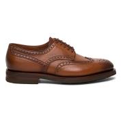 Klassieke leren Derby brogue Santoni , Brown , Heren