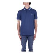 Blauwe Logo Front T-shirts en Polo's Fred Perry , Blue , Heren