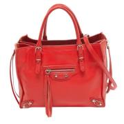 Pre-owned Leather totes Balenciaga Vintage , Red , Dames