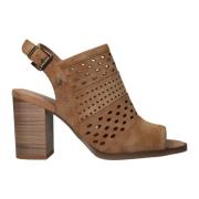 Geperforeerde Cognac Sandalette Mustang , Brown , Dames