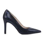 Zwarte Leren Pumps Lodi , Black , Dames