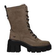 Warme Platform Veterschoen voor Dames Mustang , Gray , Dames