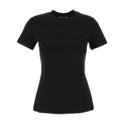 Logo Katoenen T-Shirt Versace Jeans Couture , Black , Dames