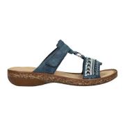 Blauwe Kralen Slipper Rieker , Blue , Dames