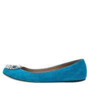 Pre-owned Suede flats Gucci Vintage , Blue , Dames