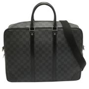Pre-owned Leather briefcases Louis Vuitton Vintage , Black , Heren