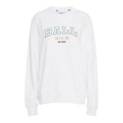 Gezellig Geborduurde Sweatshirt Helder Wit Ball , White , Dames