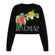 Bedrukte sweatshirt Balmain , Black , Dames