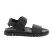 Stijlvolle Dubbele Band Leren Sandalen Salvatore Ferragamo , Black , H...