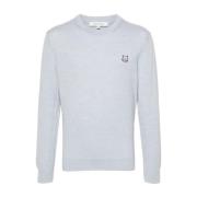 Round-neck Knitwear Maison Kitsuné , Gray , Heren