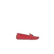 Rode Insignia Leren Loafers Carolina Herrera , Red , Dames