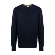 Midnight Blue Merino Wool Sweater Paul Smith , Blue , Heren