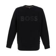 Logo Sweatshirt, Klassieke Stijl Boss , Black , Heren