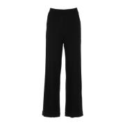 Wide Trousers Majestic Filatures , Black , Dames