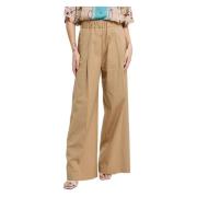 Wide Trousers Semicouture , Beige , Dames