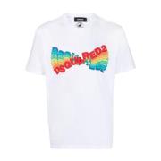 Witte T-shirt met bedrukt logo Dsquared2 , White , Heren