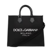 Shopper tas met logo Dolce & Gabbana , Black , Heren