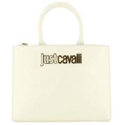 Wit Rechthoekige Handtas met Gouden Accenten Just Cavalli , White , Da...