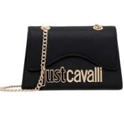 Zwarte Mini Handtas met Gouden Accenten Just Cavalli , Black , Dames