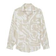 Bedrukte linnen blouse normaal Marc O'Polo , Multicolor , Dames