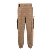Cropped Trousers Versace , Brown , Heren