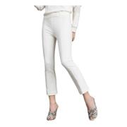 Cropped Trousers Twinset , White , Dames