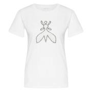 Witte T-shirts en Polos met MM Logo Patrizia Pepe , White , Dames