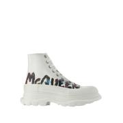 Canvas Witte Platform Sneakers Multicolore Alexander McQueen , White ,...