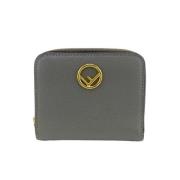 Pre-owned Leather wallets Fendi Vintage , Gray , Dames