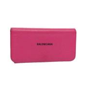 Pre-owned Leather wallets Balenciaga Vintage , Pink , Dames