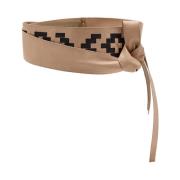 Handgemaakte Kralen Leren Riem Maliparmi , Beige , Dames