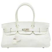 Pre-owned Leather totes Hermès Vintage , White , Dames