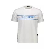 Wit Katoenen T-Shirt met Print Plein Sport , White , Heren