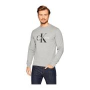 Bedrukte Logo Katoenen Sweatshirt Calvin Klein , Gray , Heren