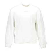 Witte Katoenen Trui met Logo Print Calvin Klein , White , Heren