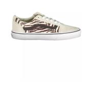 Beige Polyester Sneaker met Veters en Logo Vans , Multicolor , Dames