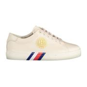 Beige Polyester Sneaker met Contrasterende Details Tommy Hilfiger , Be...