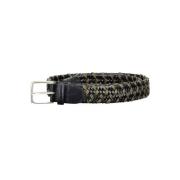 Groene Leren Riem met Contrasterende Details Gant , Green , Heren