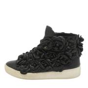 Pre-owned Leather sneakers Chanel Vintage , Black , Dames