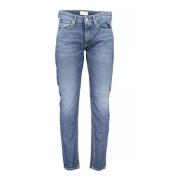 Blauwe Slim Taper Jeans met Gewassen Effect Calvin Klein , Blue , Here...