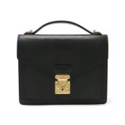 Pre-owned Leather handbags Louis Vuitton Vintage , Black , Unisex