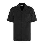 Heren Cotton Linen Shirt Zwart Olaf Hussein , Black , Heren