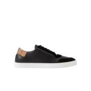 Vintage Stijl Zwarte Sneakers Burberry , Black , Heren